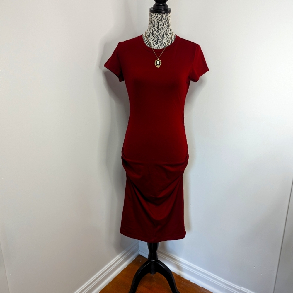 Burgundy T-shirt Dress